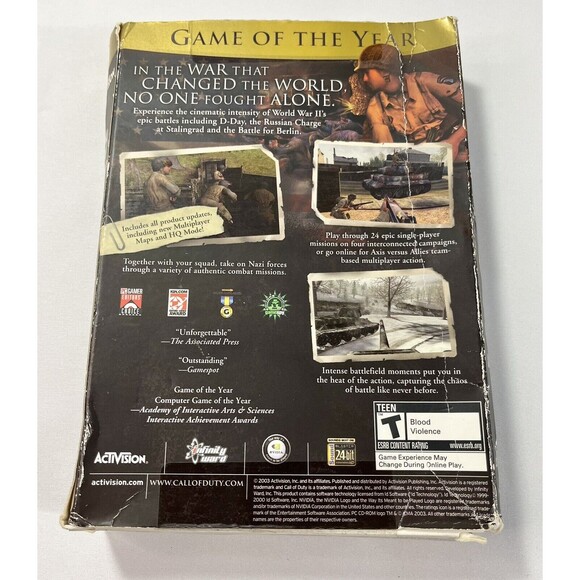 Call of Duty PC 2003 Small Box Edition 2 Discs, Manual, Case & Box PC GAME - Picture 14 of 14